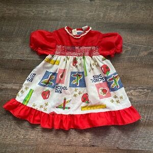 Vintage girls smocked dress, size 2-3T